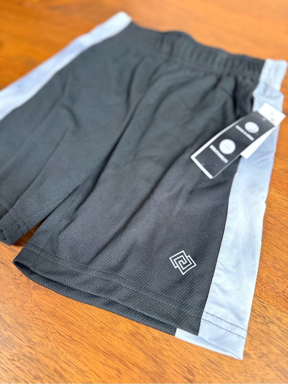 Brand New-ZELOS Black & Light Gray Boys' Athletic Shorts